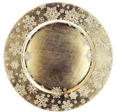 SOTTOPIATTO TONDO PLASTICA ORO 33 CM
