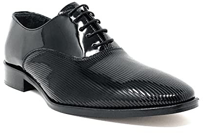 Scarpa Modello Francesina Antica Calzoleria Campana 8000 Vernice Nero Uomo (Numeric_40)