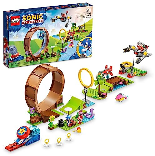 LEGO Sonic The Hedgehog Sonic's Green Hill Zone Loop Challenge Bauspielzeug Set, Sonic Adventure Spielzeug mit 9 Sonic und Friends Charakteren, lustiges Geschenk für 8-jährige Gamer und junge Fans