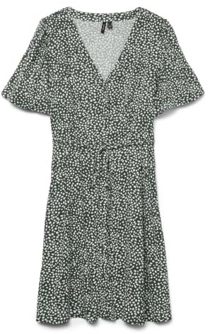 Vero Moda Women's Vmalba SS Knee-Length Dress, Laurel Wreath/AOP:Joey Dot, XS