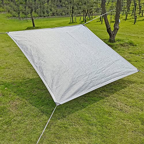 Tissu Anti chaleur Réfléchissant Exterieur 99%, Toile D'ombrage en Aluminium, Filet Anti Chaleur Rectanglulaire avec Bords Renforcés et Oeillets, Bache Anti Soleil pour Patio Jardin Serre Voiture ( Co