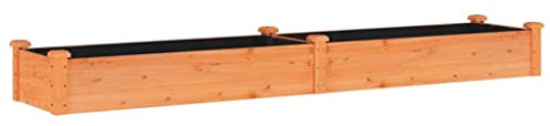 vidaXL Jardinera arriate con forro madera abeto marrón 240x45x25 cm