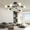 YOODI Deckenleuchte Vintage, 6 Flammig Industrielle Deckenlampe, Metall Modern Kronleuchter mit E27 Basis, Schwarz Schlafzimmerlampe für Esszimmer, Wohnzimmer, Küche (ohne Leuchtmittel)