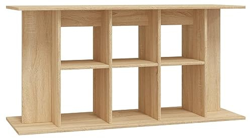 vidaXL Engineered Wood Aquarium Stand - Sonoma Oak - Spacious Storage, Stylish Design for Modern Home Decor, Fish Tank Not Included