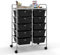 TANGZON 10 Drawers Storage Cart, Rolling Utility Cart with Lockable Wheels, Multipurpose Mobile Organizer Trolley for Home Office Stationery Beauty & Salon (Black)