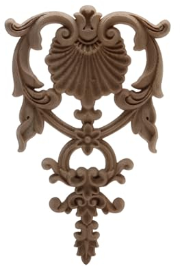 Statuen Ornament Tür Holz Applikation Aufkleber Dekor Antik Lange Große Florale Holz Holzfiguren Onlay Möbel Schrank Wände 19 * 12Cm