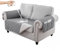 RAPRAP 100% Wasserdicht Sofa überzug 2 Sitzer, rutschfest Sofabezug mit Tasche für Kinder, Haustiere, Hunde, Waschbare Sofaschoner,Grau,2 Seater