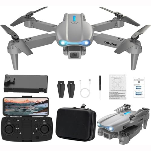 Unbit FPV Drone con cámara 4K HD para Adultos niños Adolescentes, Plegable WiFi Mini RC Drones con Estuche y Mando a Distancia, Quadcopter para Principiantes Profesional,Gris