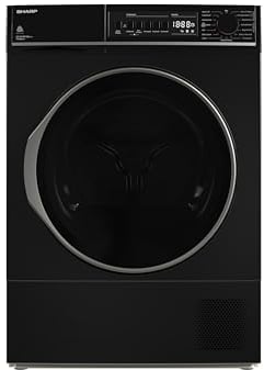 Sharp KD-ROHB7GBA+++-DE Wärmepumpentrockner Frontlader, 7 kg, 15 Programme, 30 Min. Kurzprogramm, Schontrommel, LED-Innenbeleuchtung, Kindersicherung, Schwarz