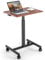 COSTWAY Stehpult Laptoptisch Höhenverstellbar 74-108 cm, Mobiler Schreibtisch, Beistelltisch mit Rollen, 65 x 48cm Laptop Stehtisch tragbar für Wohnzimmer, Heimbüro (Braun)