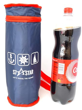 Bleu 3 couches extra épaisses 2LTR Bouteilles de 2 litres. 34 cm x 12 cm XXL Refroidisseur souple portable pour plage, camping, sac isotherme camouflage militaire