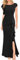 KOEMCY Vestido de Cóctel Elegante para Mujer Volante y Cuello Redondo Vestido Dividir Vestido de Verano Bodycon Largo Vestido de Fiesta (Negro L)