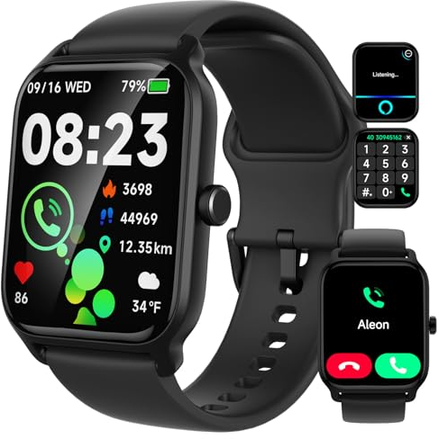 IFMDA Smartwatch Herren Damen mit Telefonfunktion - 1,8'' Alexa Stimme Sports Watch, IP68 Fitnessuhr, Heart Rate Sleep Monitor, Schrittzähler für IOS Android