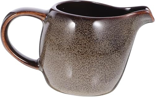 Ceramic Milk Jug,Small Milk Jugs,Ceramic Serving Jugs,Syrup Server,Gravy Jug, for Milk,Coffee,Suitable (Grey)
