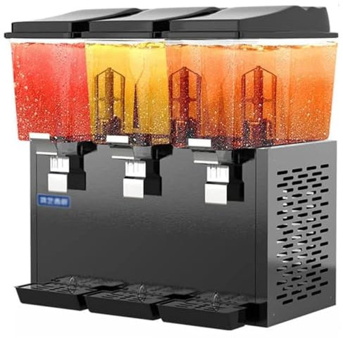 HTSMEUR Commercial Beverage Dispenser with Spigot, Hot Cold Juice Dispenser, Clear Glass Self Service Cocktail Dispenser, Drink Machine for Coffee Tea Milk Juice (48l Black)