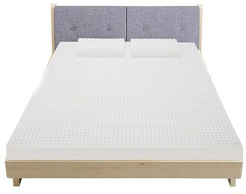 AJTREDYTSLKE Hochwertige Matratzenauflage aus Naturlatex mit Bio-Innenbezug zur Linderung von Schulter- und Rückenschmerzen,3in,100x200cm