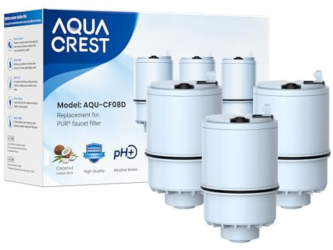 3 Pack 𝐀𝐥𝐤𝐚𝐥𝐢𝐧𝐞 Filter Replacement for All PUR®, PUR®Plus Faucet Filtration Systems, Pur® RF-9999® Faucet Water Filter, NSF Certified, AQUA CREST