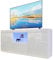 Dripex Meuble TV LED Blanc Brillant Moderne - 135x33.5x70cm Casier, Armoires de Rengement à Haute Brillance