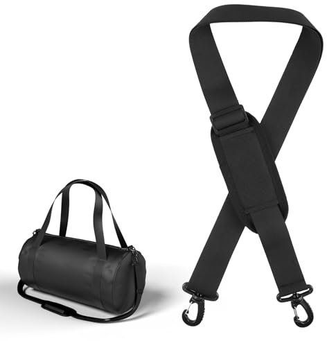 62 Inch Replacement Shoulder Strap with Pad Thick Soft Universal Adjustable Padded Crossbody Bag Strap Belt with Dual D-ring Clasps for Luggage Laptop Messenger Briefcase Handbag Golf Sport Black