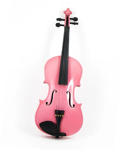 Violine Anfänger Massivholz 4/4 3/4 1/2 1/4 Violino Geige Komplettset Zubehör Rosa Violine(1/2)