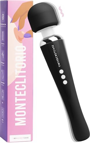 MySecretCase Vibratoreper Donna Professionale - Massaggiatore Magic Wand per Donne, Vibratore Massaggio Muscolare, Sex Toys Per Coppia Morbido e Piccolo, Vibratoriper Coppie in Silicone (Nero)