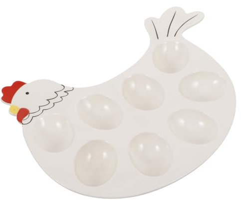 PartyKindom Piatto per Uova in Portauova per Servire Uova Vassoio Resistente Fresche e Sode