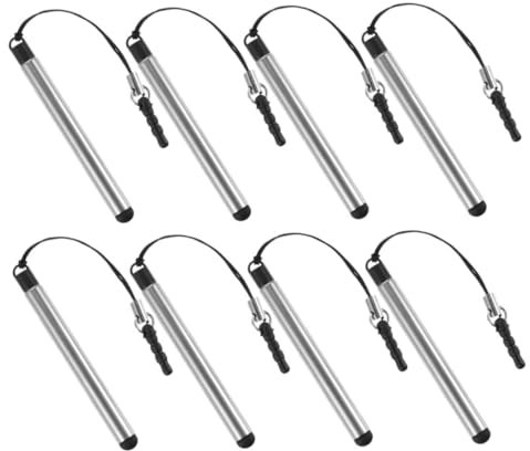 ULDIGI Stylet pour Écran Tactile Capacitif Portable à Tige Fine Télescopique, Lot De 8, pour Téléphone Et Tablette, Léger, Compact, Couleur Cuivre