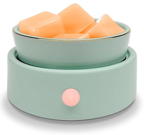 Wax Melts Burner Candle Warmer Electric 4-in-1 Ceramic Wax Melter Warmer for Scented Wax Melts, Candle Jars, Essential Oil, Coffee Home Office Bedroom (Green)