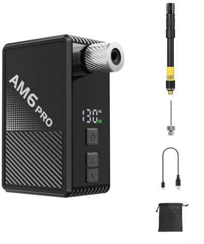 Durashmall Electric Bike Pump 130 PSI Portable Tyre Inflator 800MAh Battery With LCD Display And LED Light For Cycling And Sports Use