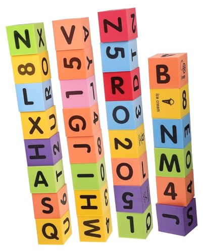 LRXIYODE 30 Stück Alphabet und Zahlen Badespielzeug aus Eva Schaum 5X5cm für Kleinkinder Bunt Phonologisches Lernspielzeug für Bad und Vorschule