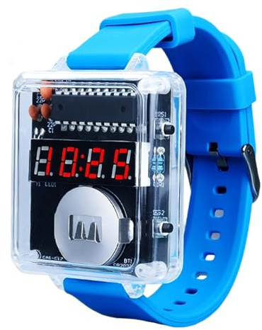 4-stellige Digitale Armbanduhr Löt Bausatz, Digital Uhr zum Löten für Anfänger und Enthusiasten, DIY Lötübungsset für Studenten Lernen und den Täglichen Gebrauch Wissenschaft Bildung Löten Lernen Set