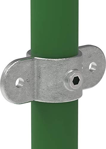 Fenau | Gelenk-Stück/Gelenk-Auge, vertikal, beidseitig, Ø 33,7 mm, Angel-Rohr-Verbinder, Temperguss galvanisiert, feuerverzinkt, inkl. Schrauben