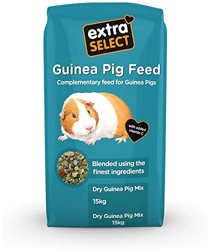Extra Select Guinea Pig Food - Dry Muesli Mix with Concentrate Pellets, Flaked Maize, Grass Hay, Pea Flakes for Guinea Pigs with Vitamin C- Small Pet Feed -15kg