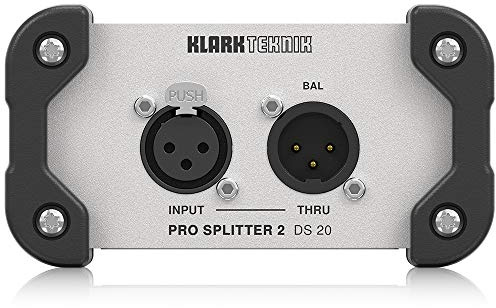 Klark Teknik DS20 Pro Splitter 2 Passive 1-In/2-Out Signal Splitter with Midas Transformer and Extended Dynamic Range