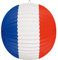 PARTY DISCOUNT Papier-Lampion/Laterne, Rund, Größe Frankreich rot-weiß-blau, ø 26 cm