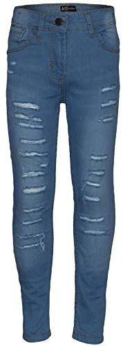 A2Z 4 Kids Kids Girls Stretchy Light Blue Denim - Jeans JN31 Light Blue 9-10
