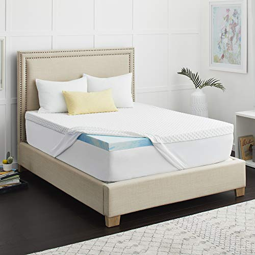 Sealy 2 CoolGel Memory Foam Mattress Topper, Queen, White