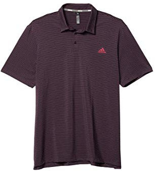 adidas Golf Ultimate365 Space Dye Stripe Polo, Noble Purple/Power Berry/Legacy Blue, Large