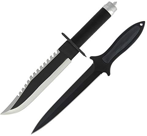 G8DS Messer-Set Rambo aus Film 2 Messer + Siefeldolch Sägeverzahnung