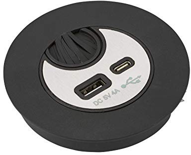 Knightsbridge SK0012 Desk Mount USB Charger 4A, Black