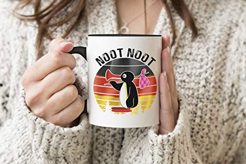 Noot Noot Retro Deutschland Schwarzer Griff Becher Kaffee Tee Becher 330 ml Mug Cup Tasse