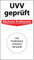 Grundplakette UVV geprüft, 100 Stück, 70 x 40 mm, Vinylfolie, selbstklebend, Grundetikett für UVV-Prüfung
