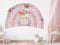 GRAZDesign Wandtattoo Regenbogen Kinderzimmer mit Namen personalisiert, Wandsticker Babyzimmer Kinder Aufkleber, Tiere Reh für Jungen und Mädchen