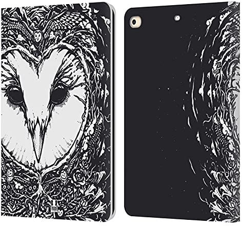 Head Case Designs Eule Doodle Mix Leder Brieftaschen Handyhülle Hülle Huelle kompatibel mit Apple iPad 9.7 2017 / iPad 9.7 2018