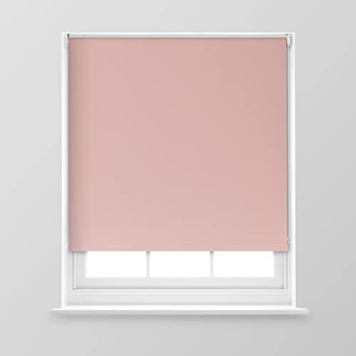 A.Unique Home Premium Trimmable Thermal Blackout Roller Window Blind in a Variety of Colours and Sizes Ideal for any Room - 3FT - Pink - 90cm (W) x 170cm (L) | 35.4 (W) x 66.9 (L)
