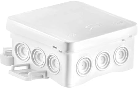 SIMET Anschlussdose NS6 | FASTBOX&HOOK | Abmessungen 85 X 85 X 40 mm | Verteilerdose halogenfrei | selbstverlöschend | UV-beständig | IP54 | Abzweigdose mit Einhängemöglichkeit HNS | weiß | 1 Stück