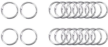 20 Stück Buchring Buchbinderinge Heftringe Karteikarten Ring,Bücher Ringe - 25mm Loseblatt Verbinder Binder Ringe perfekt für Schlüsselanhänger, Namensschilder, Fotoalbum