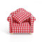 Odoria 1/12 Miniatur Sessel Puppenhaus Möbel Zubehör, Kariert