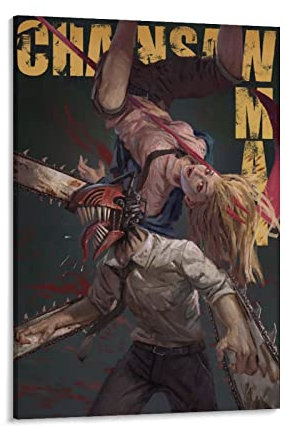 Chainsaw Ma.n Art Poster Painting On Canvas Wall Art Poster Scroll Picture Print Walls Decor Home Posters 16x24inch(40x60cm)
