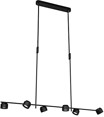Paulmann 79783 LED Pendelleuchte Smart Home Zigbee Puric Pane Effect 6x450lm höhenverstellbar 1x 6x63 Watt dimmbar Schwarz Metall, Kunststoff 2700 K